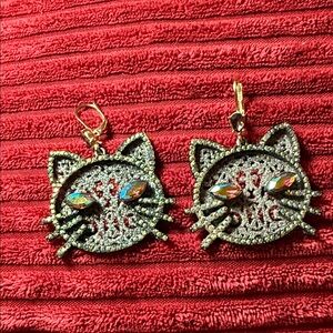 Betsey Johnson Cat Earrings